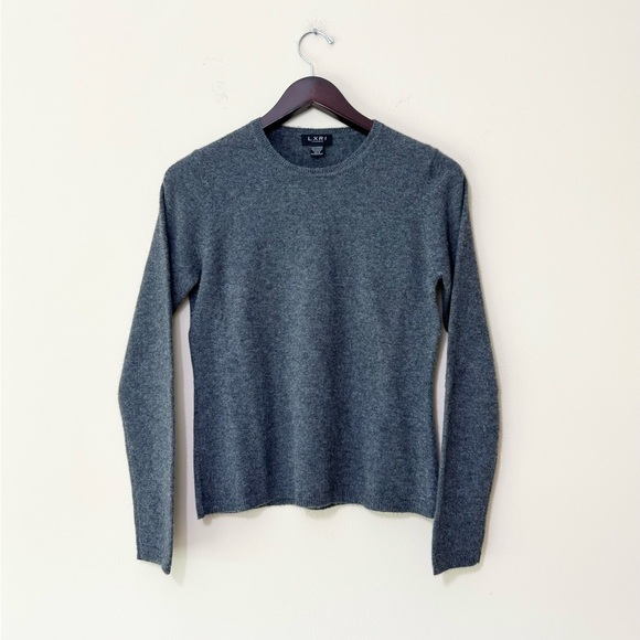 LXRI Cashmere Gray Long Sleeve Crew Neck Sweater Size M - Picture 1 of 9